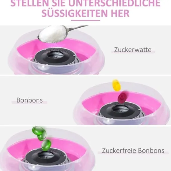 Candyflossmaskine, lyserød, nem & hurtig til fest Online