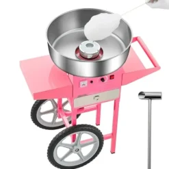 Candyflossmaskine med Vogn, Sukkerstivelsesmaskine 1000W, Professionel, Fest Klar Hot