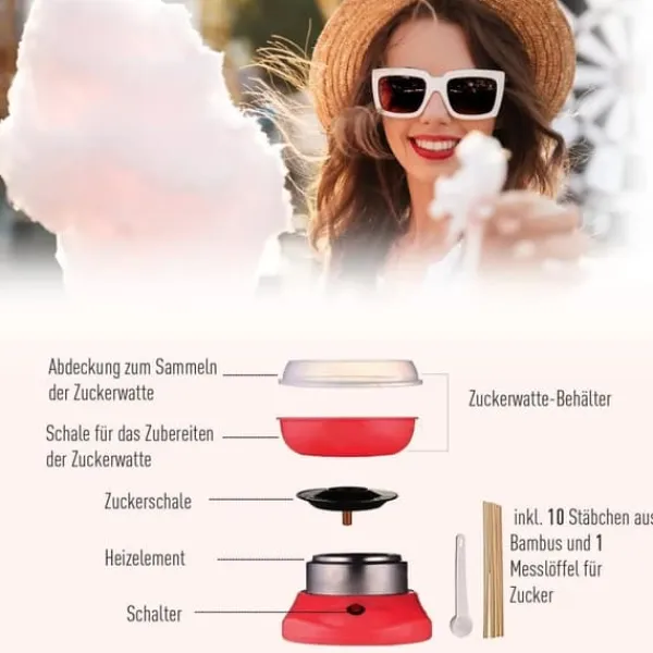 Maskiner Til Candyfloss>Candyflossmaskine model 1, rød – til lækkerier på fest & events
