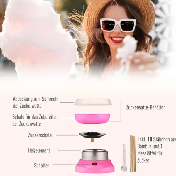 Candyflossmaskine, 27x26x18 cm, Pink Discount
