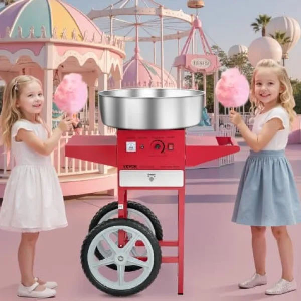 Maskiner Til Candyfloss>Candyflossmaskine, 819x520x855 mm, Rød, Rustfrit stål