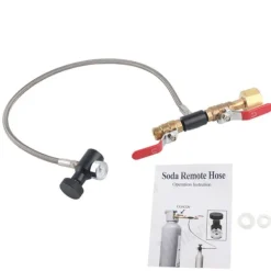 Sodavandsmaskiner>CGA-320 CO2-cylinderpåfyldningsadapter med slange til påfyldning af sodavandstank 24" med måler