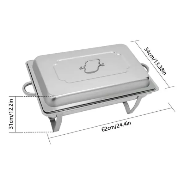 Tilbehør Til Madservering>Chafing Dish - Buffetvarmer - 9 L Kapacitet - Rustfrit Stål - Professionel - Til Buffet & Catering - Sort