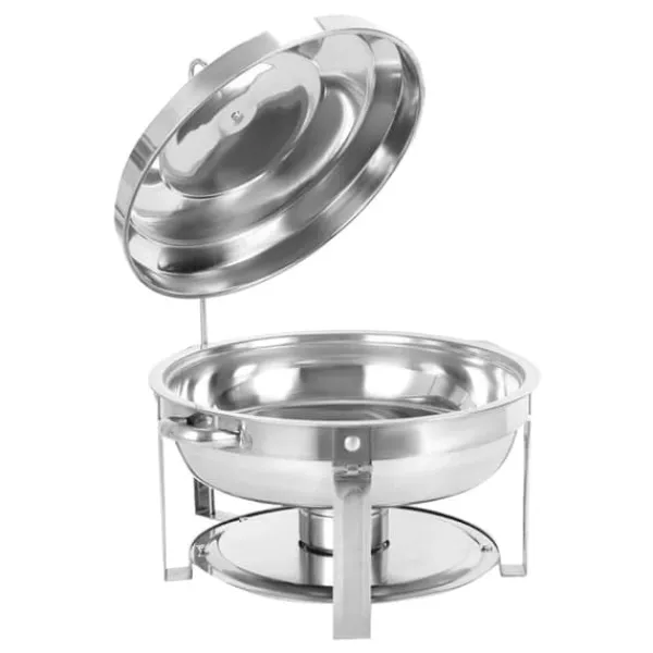 Chafing Dish - Buffetvarmer - Rund - Til Catering - Til Fester & Arrangementer - Sølv Discount
