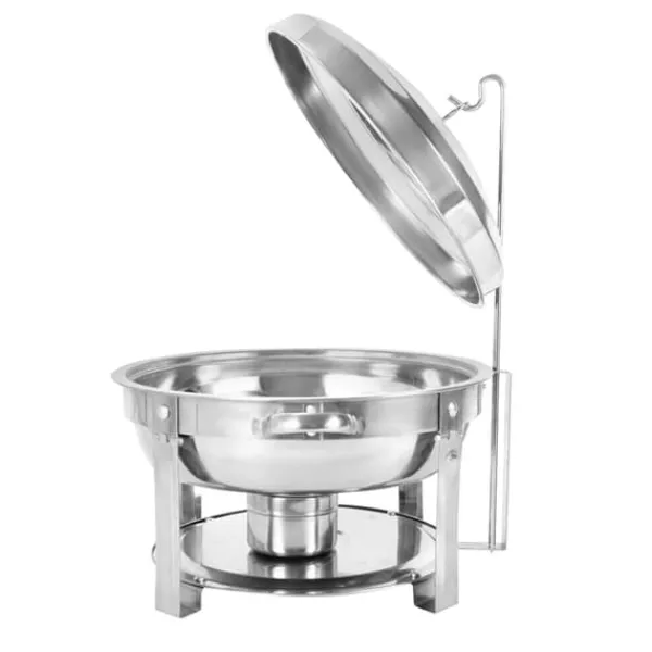 Chafing Dish - Buffetvarmer - Rund - Til Catering - Til Fester & Arrangementer - Sølv Discount