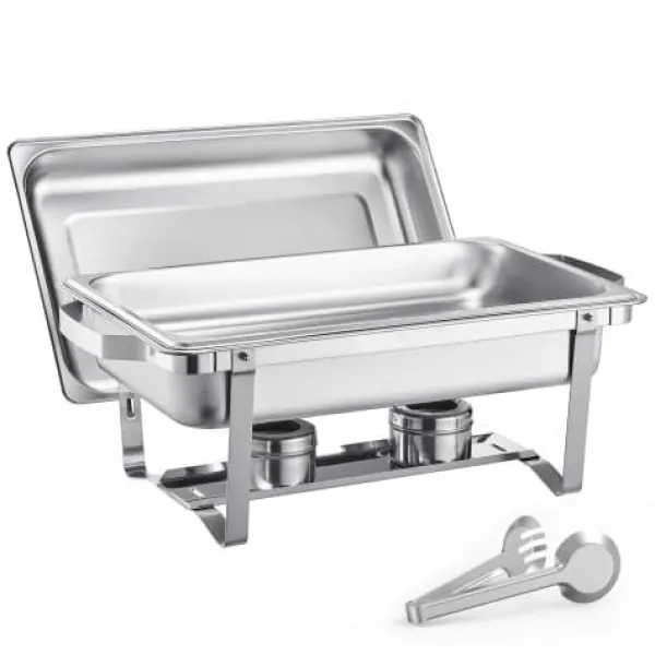 Madopvarmere>Chafing Dish Buffet Sæt, 8 Qt 6-pak, Rustfrit Stål, Sølv