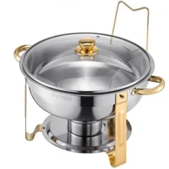 Chafing Dish Buffet Sæt, 5 Qt 4-pak Rustfrit Stål, Guld Outlet