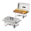 Chafing Dish Buffet Sæt, 5QT-9QT Kapacitet, Rustfrit Stål Materiale,Sølv 8QT 2stk Discount