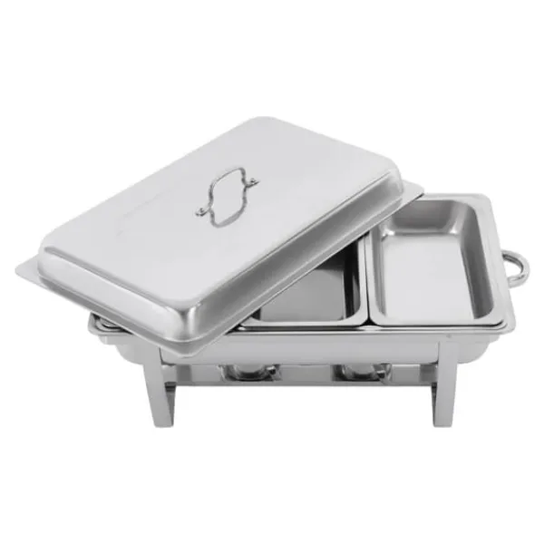 Madopvarmere>Chafing Dish Buffet Sæt, Rustfrit Stål, Rektangulært Design,1, Sølv, 3