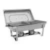 Madopvarmere>Chafing Dish Buffetsæt - Rektangulær Madvarmer - 2-pak - Rustfrit Stål - Til Catering - Sølv