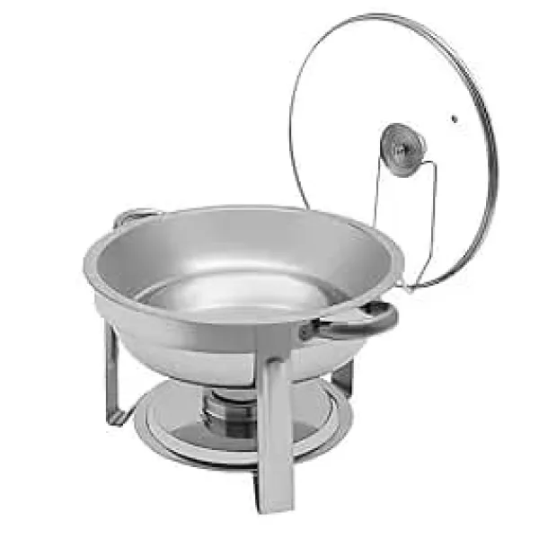 Chafing Dish Buffet-sæt - Rund Madvarmer 5 L - Rustfrit Stål - Til Buffet & Catering - Sølv Hot