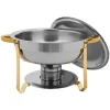 Tilbehør Til Madservering>Chafing Dish Buffetsæt - Varmeholder - 4 dele - 4,5 L pr. beholder - Til fester & bryllupper - Guld