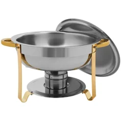 Tilbehør Til Madservering>Chafing Dish Buffetsæt - Varmeholder - 4 dele - 4,5 L pr. beholder - Til fester & bryllupper - Guld
