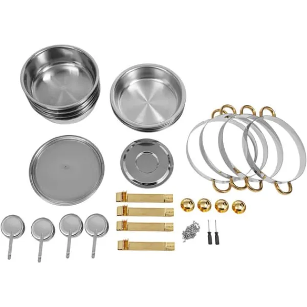 Tilbehør Til Madservering>Chafing Dish Buffetsæt - Varmeholder - 4 dele - 4,5 L pr. beholder - Til fester & bryllupper - Guld