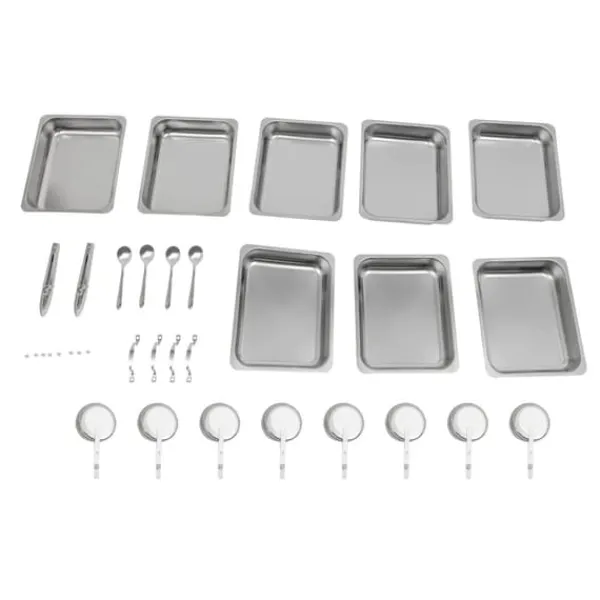 Tilbehør Til Madservering>Chafing Dish Buffetvarmer - Sæt - 4-pak - 9 L - 53 x 33,5 cm - Højde 30 cm - Til ca. 10 personer - Lysegrå