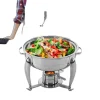 Madopvarmere>Chafing Dish, Holdbar Rustfrit Stålramme, Glas Kogepander, Stabil Opvarmningsløsning