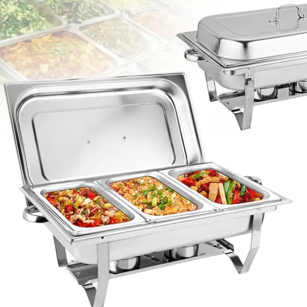 Chafing Dish, 9L Total Kapacitet, Rustfrit Stål, Elegant Design Sale