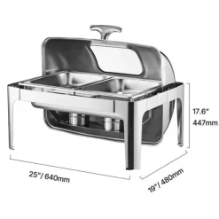 Chafing Dish, 9Qt kapacitet, rustfrit stål konstruktion,Sølvfarvet Online