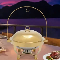 Chafing Dish, Rustfrit Stål Konstruktion, 8 Liter Kapacitet, 23,5 x 14,5 x 12 tommer Dimensioner, Buffet Serverings Kompatibilitet, Anti-Skold Håndtag | CDON Online