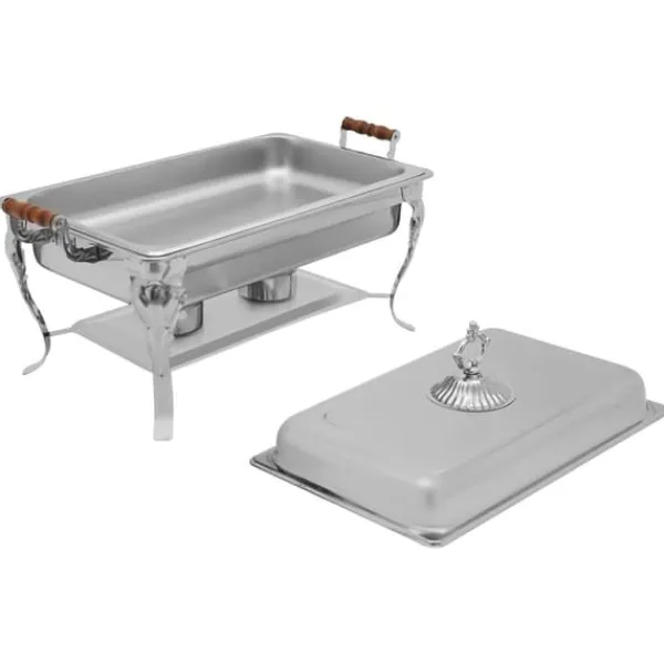 Tilbehør Til Madservering>Chafing Dish, Rustfrit Stål, 2,38 Gallon, Justerbar Opvarmning, Holdbar Design, Egnet til Begivenheder