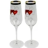 Champagne Glass Golden Ink Heart, 2-pack - Nybro