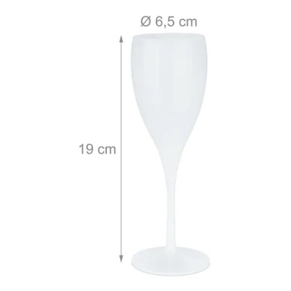 Champagneglas sæt, 19x6,5 cm, Hvid New