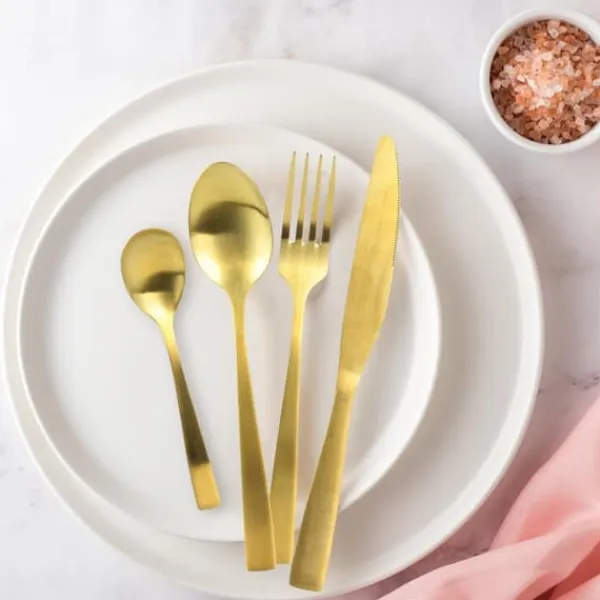 Charbon BESTIKSÆT 16 stk lys guld TIL 4 PERSONER Discount