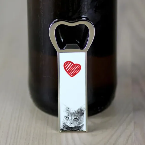 Cocktailshakers & Drinkudstyr>Chartreux - flaskeåbner med kat, personlig køleskabsåbner, unik gave til en mand fra Art-Dog