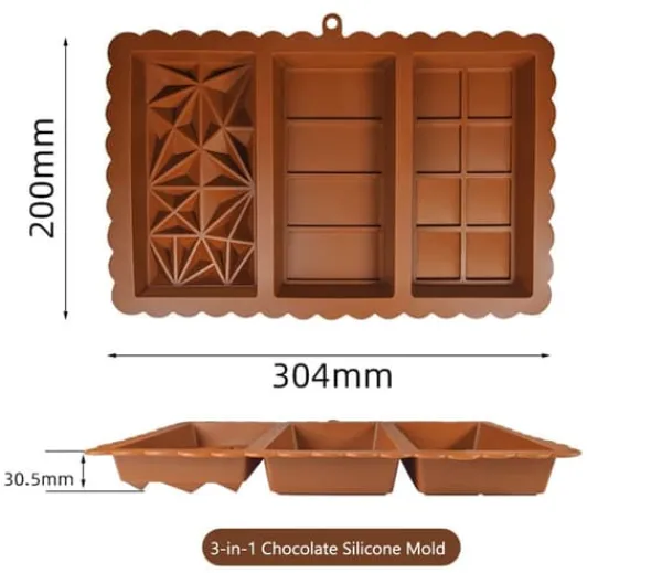 Chokoladeform Dubai 3-i-1, silikone, BPA-fri