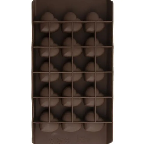 Chokoladepralineform, brun silikoneform, SILLINIE hjerte, ORION 151744 Best