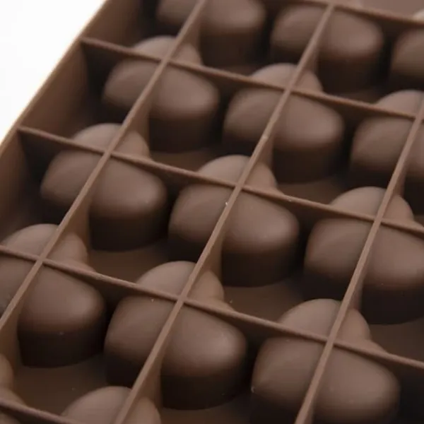 Chokoladepralineform, brun silikoneform, SILLINIE hjerte, ORION 151744 Best
