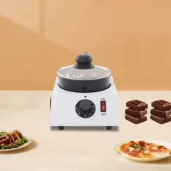 Chokoladesmelter - Enkel gryde - 30–85°C Justerbar - 1 kg kapacitet - 14 cm keramisk non-stick gryde - 40 W - EU-stik 220–230V - Sort/Hvid Clearance