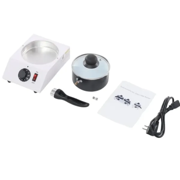 Chokoladesmelter - Enkel gryde - 30–85°C Justerbar - 1 kg kapacitet - 14 cm keramisk non-stick gryde - 40 W - EU-stik 220–230V - Sort/Hvid Clearance