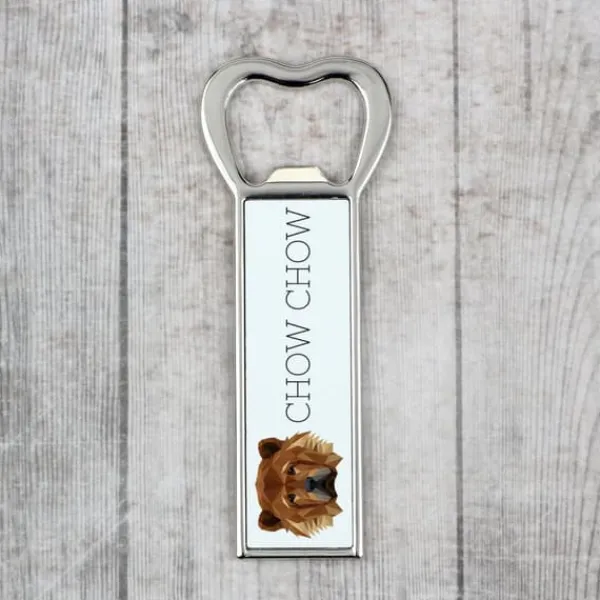 Chow Chow - flaskeåbner med foto og inskription til Art-Dog øl Hot