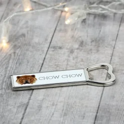 Chow Chow - flaskeåbner med foto og inskription til Art-Dog øl Hot
