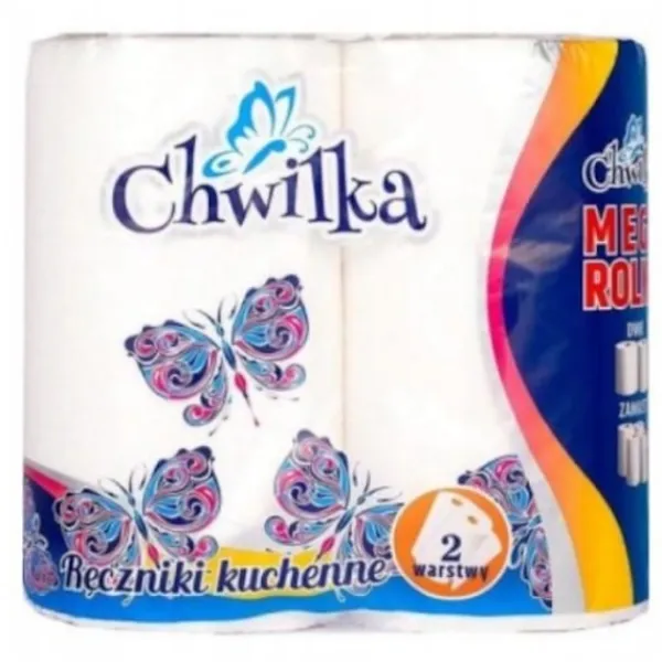 CHWILKA MEGA ROLL papirhåndklæde 2 ruller 2 lag 92 ark pr. rulle holdbart absorberende Clearance