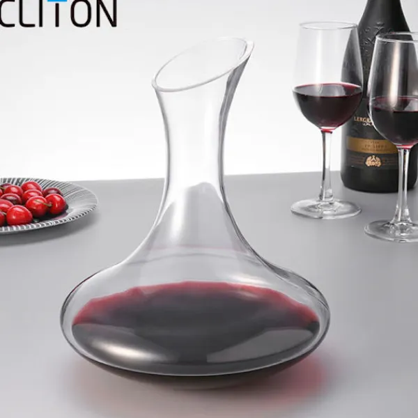 Karafler>CLITON Vinkaraffel, Hurtig Vinaerator i Glas, Hældeprop og Karaffel til Hjemmebrug, Vinflaskeprop