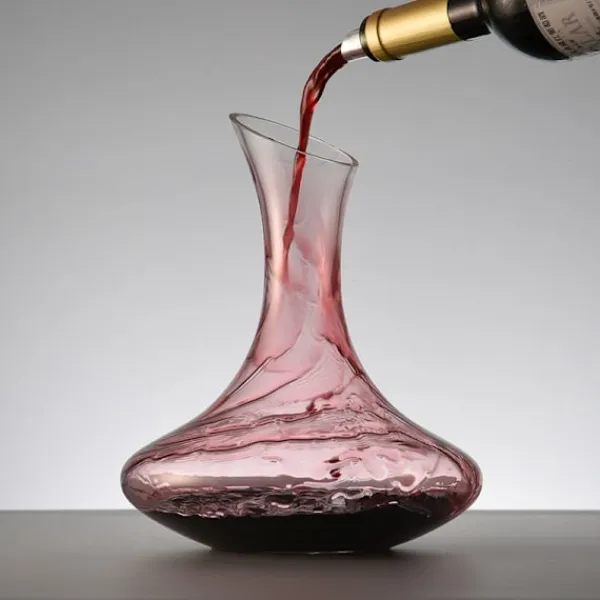 Karafler>CLITON Vinkaraffel, Hurtig Vinaerator i Glas, Hældeprop og Karaffel til Hjemmebrug, Vinflaskeprop