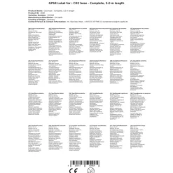 Sodavandsmaskiner>CO2 slange komplet, 5,0 m, 0