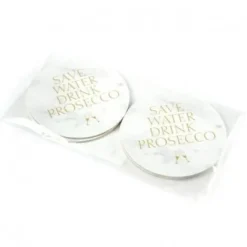Coasters 4-pak "Prosecco" marmor med gulfarvet tekst Sale