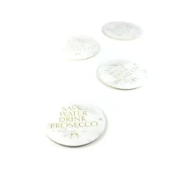 Coasters 4-pak "Prosecco" marmor med gulfarvet tekst Sale