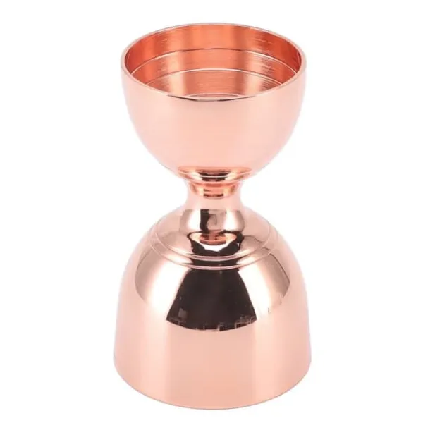 Cocktailshakers & Drinkudstyr>Cocktail Jigger i rustfrit stål - 30/60 ml måling, holdbar og præcis - Rosaguld