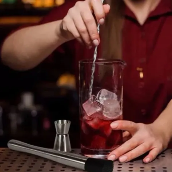 Barudstyrssæt>Cocktailblandingsske, muddler og Jigger-sæt i rustfrit stål til hjemmebartending