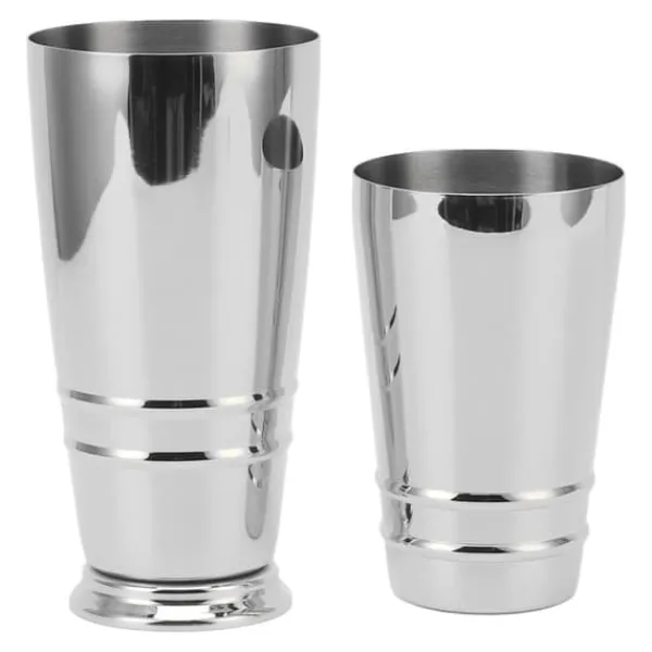 Cocktailshakers & Drinkudstyr>Cocktailmixer 304 rustfrit stål blank med bund opvaskemaskinesikker Boston shaker til hjemmebar sølv
