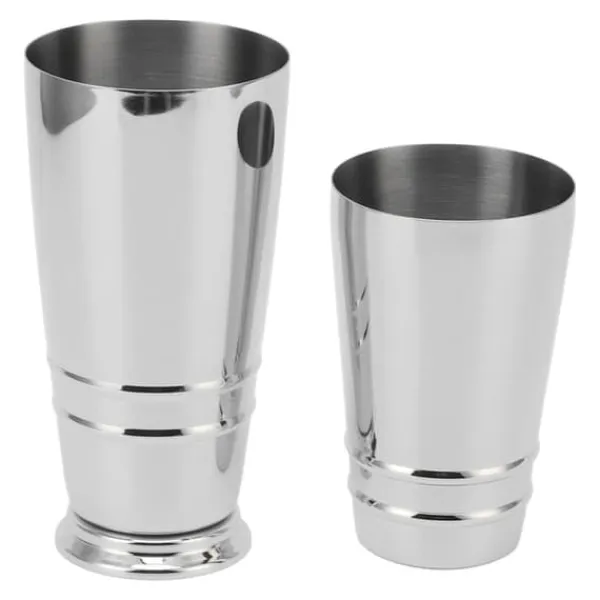 Cocktailshakers & Drinkudstyr>Cocktailmixer 304 rustfrit stål blank med bund opvaskemaskinesikker Boston shaker til hjemmebar sølv