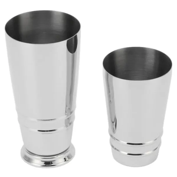 Cocktailshakers & Drinkudstyr>Cocktailmixer 304 rustfrit stål blank med bund opvaskemaskinesikker Boston shaker til hjemmebar sølv