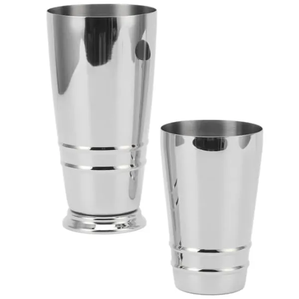 Cocktailshakers & Drinkudstyr>Cocktailmixer 304 rustfrit stål blank med bund opvaskemaskinesikker Boston shaker til hjemmebar sølv