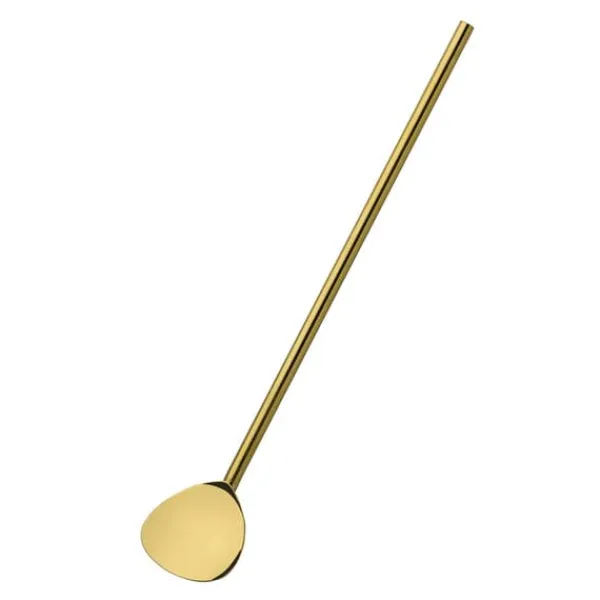 Bestik>Cocktailskeer med sugerør, 6 stk., 20 cm, rustfrit stål, guldfarvet Coffee Culture / Cilio