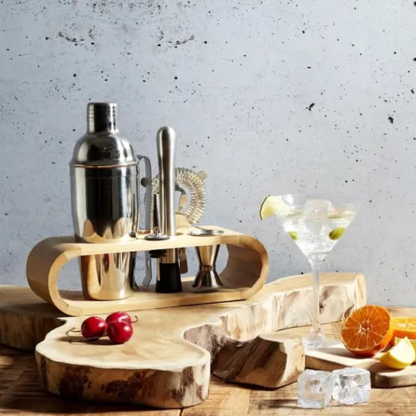 Barudstyrssæt>Cocktailsæt med bambusbakke