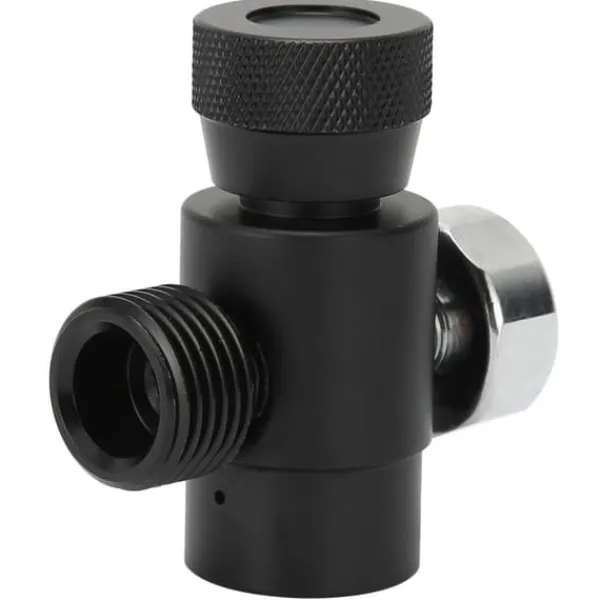 CO2-flaskepåfyldningsadapterstik CGA320 // TR21-4 ASA 3000psi trykmåler sort New
